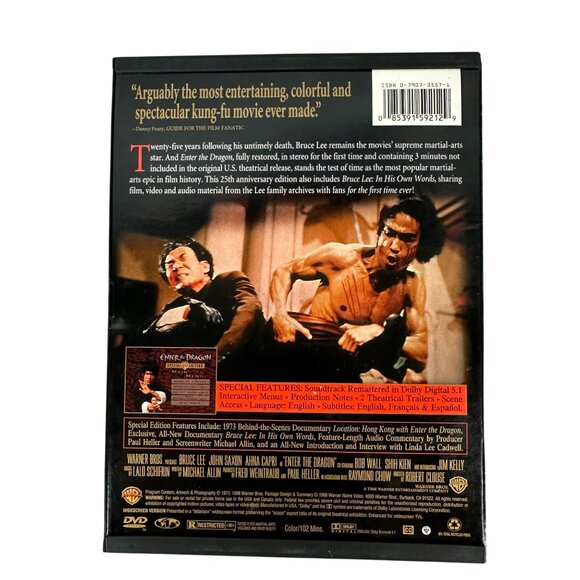 Enter The Dragon DVD Special Edition Bruce Lee Warner Bros 25th Anniversary 1998 - Picture 2 of 7